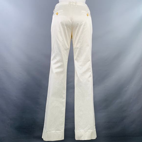 DOLCE & GABBANA Size 6 White Cotton Blend Twill Flat Front Straight Casual Pants - Picture 2 of 7